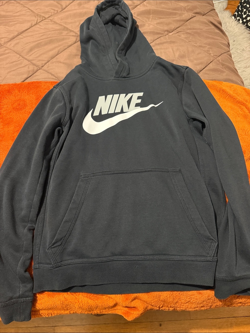 Nike Black Pullover Hoodie with White Swoosh